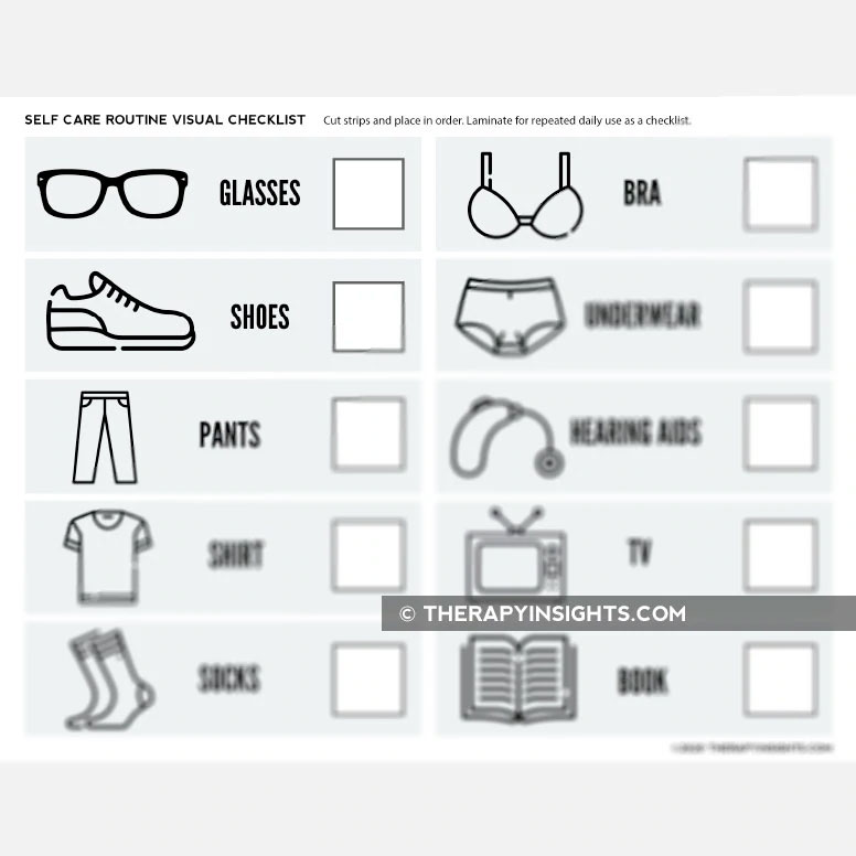 ADL Checklist For Early Dementia Printable Handouts For Speech 