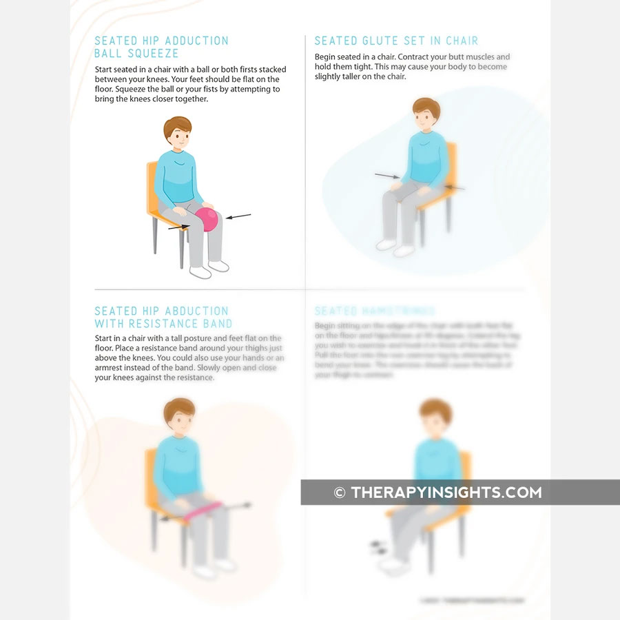 Basic Lower Extremity Seated Exercises Adult and pediatric