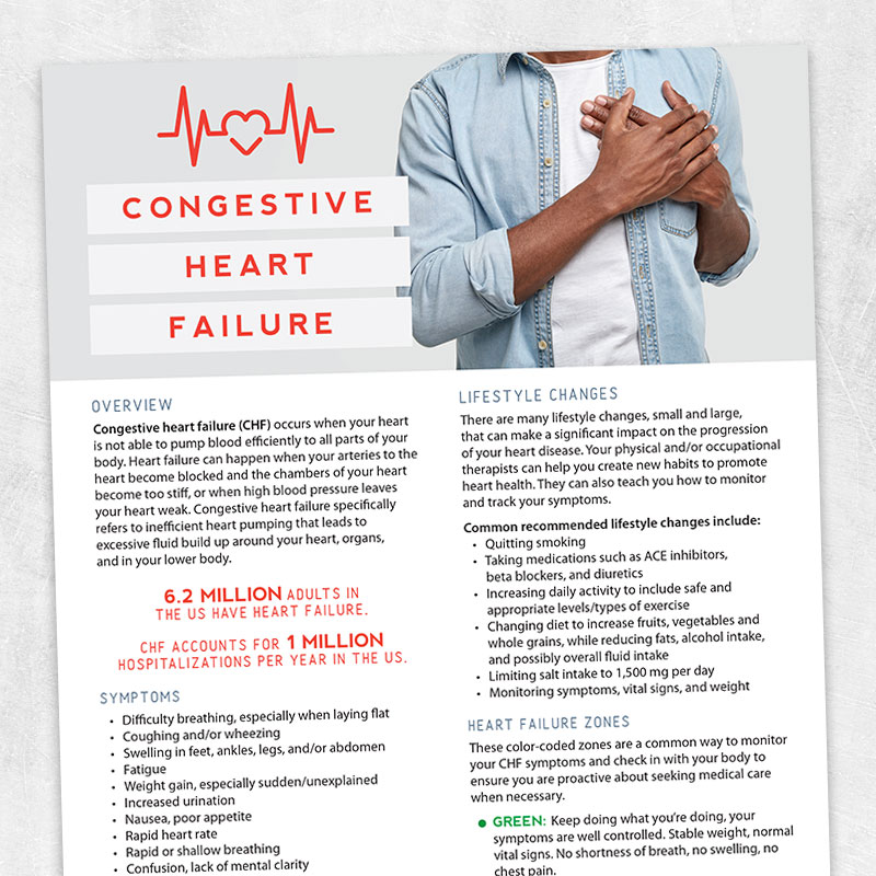 Congestive Heart Failure Printable Handouts For Speech Occupational 