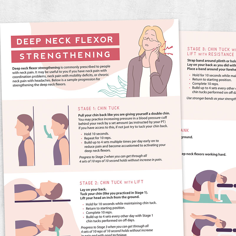 Deep Neck Flexor Strengthening – Adult and pediatric printable resources  for speech and occupational therapists