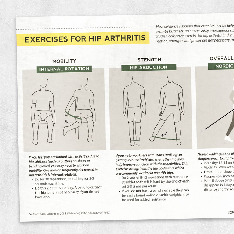 Hip Arthritis Exercises – Adult and pediatric printable resources for  speech and occupational therapists