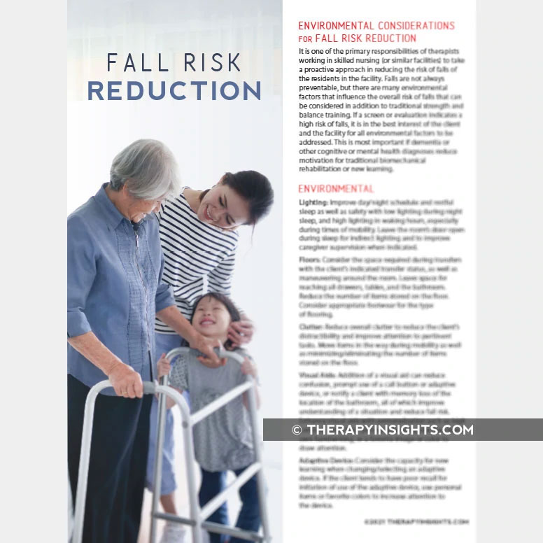Environmental Considerations For Fall Risk Reduction Adult And Pediatric Printable Resources