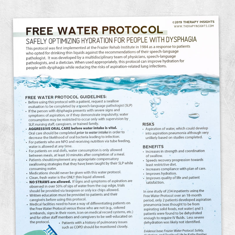 Free Water Protocol Adult And Pediatric Printable Resources For 