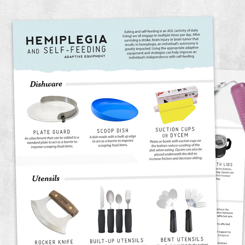 Hemiplegia And Self feeding Printable Handouts For Speech 