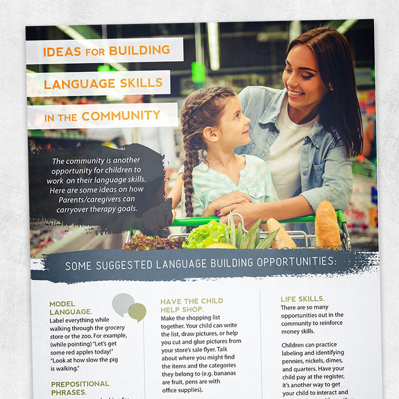 Ideas For Building Language Skills In The Community Printable 
