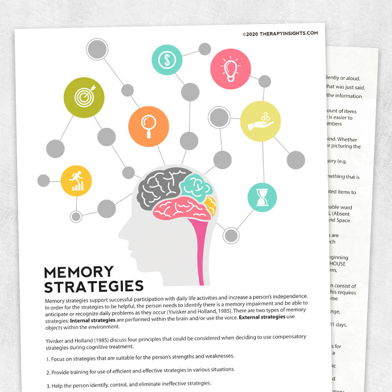 working memory tasks speech therapy