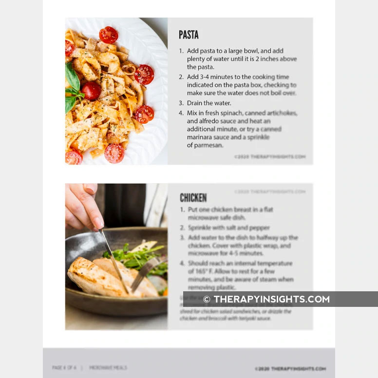 Microwave Meals – Adult and pediatric printable resources for speech ...