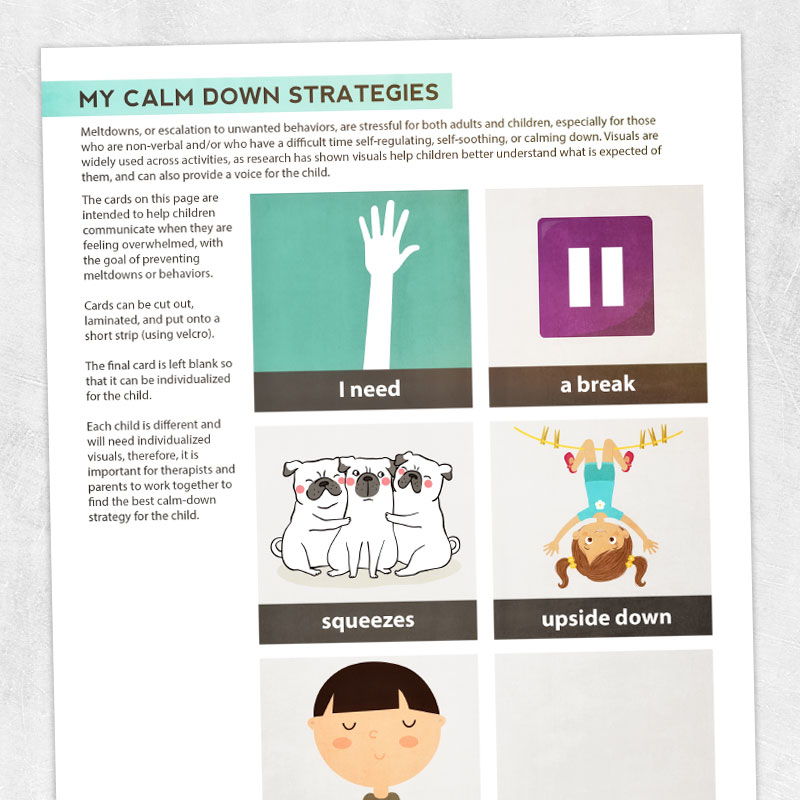 Printable Poster for Helping Children Calm Down 