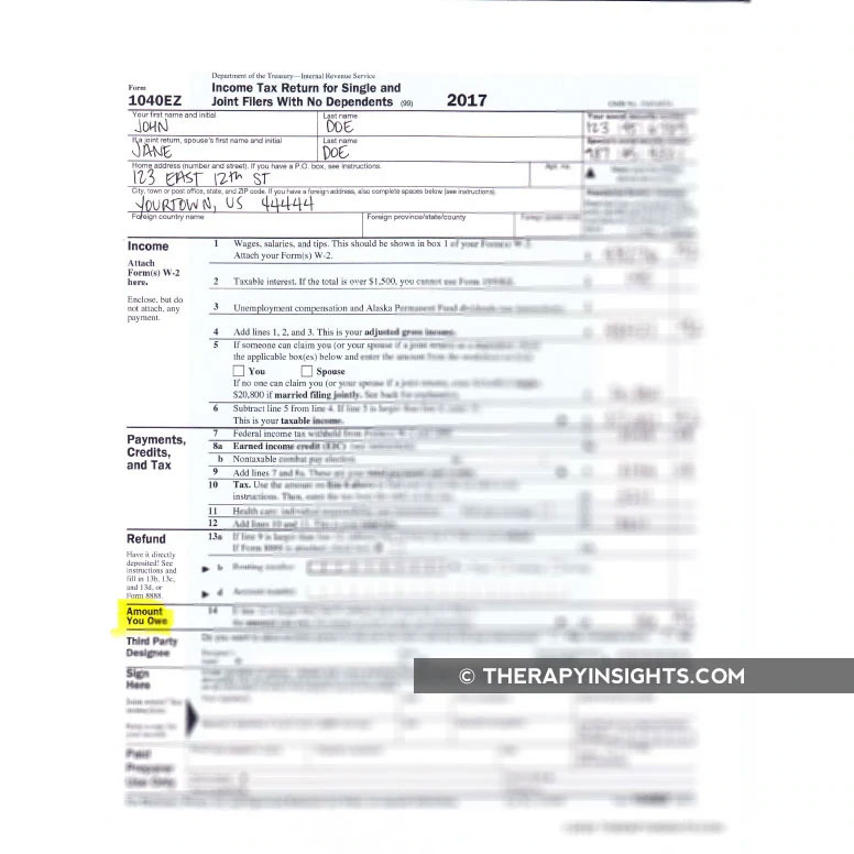 Preparing A 1040EZ Tax Form Based On A Sample W2 Adult And Pediatric Printable Resources For