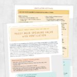 Med SLP - adult speech therapy printable handout - Basic cheat sheet for the use of passy muir valve with ventilation