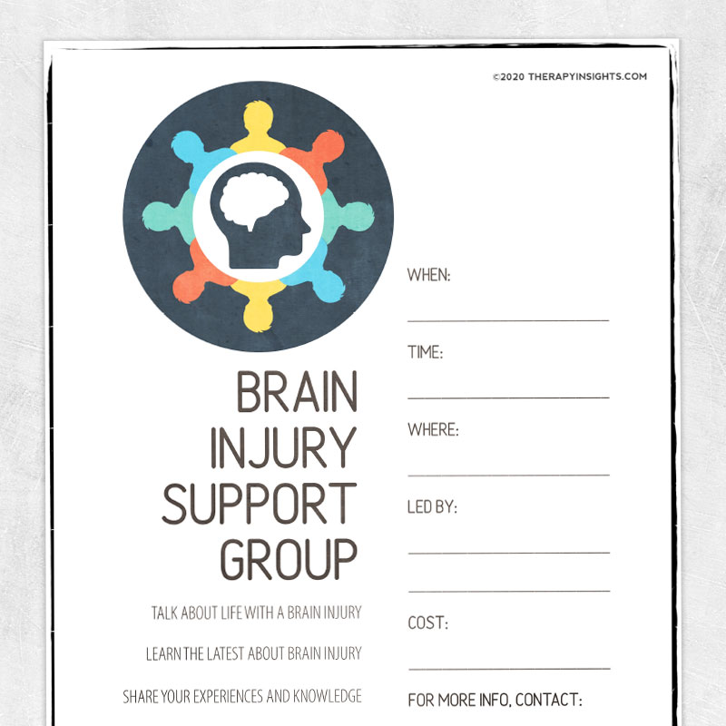 Med SLP printable: Brain injury support group poster