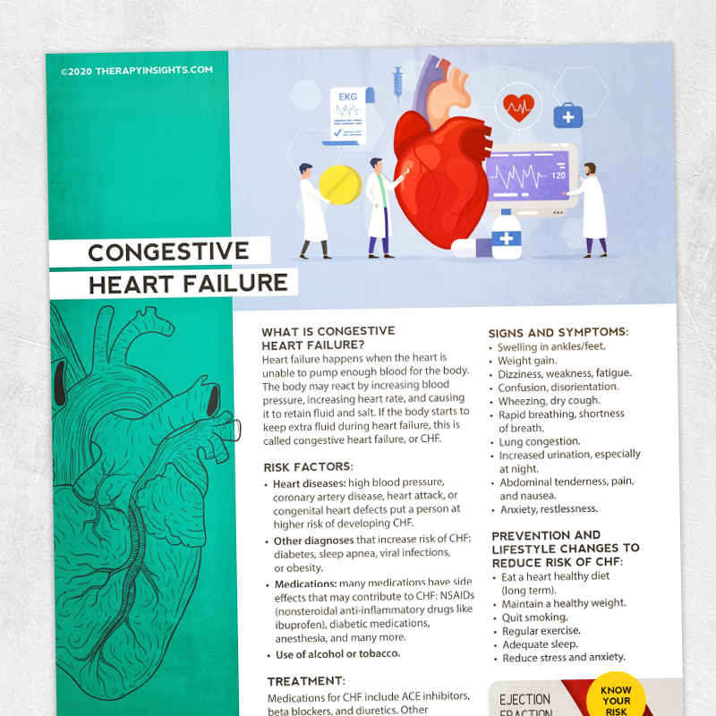 Physical and occupational therapy printable handout: Congestive heart failure