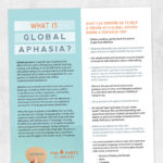 Aphasia printable handout: What is global aphasia?