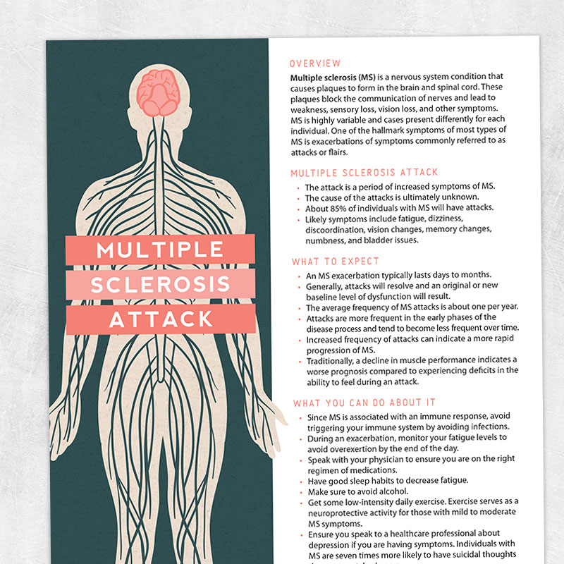 Occupational therapy printable handout: Multiple sclerosis attack