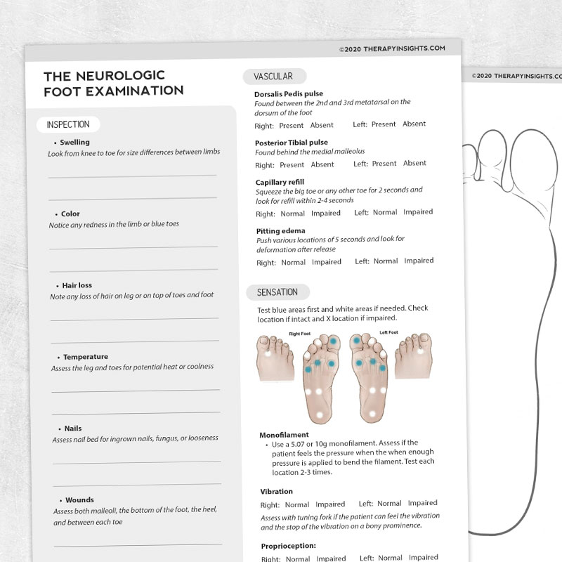 Physical therapy printable: The neurologic foot examination