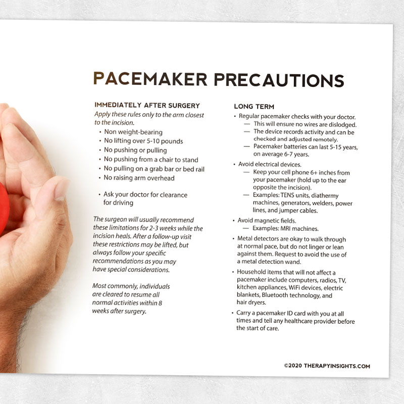 Pacemaker Precautions – Adult and pediatric printable resources for speech  and occupational therapists