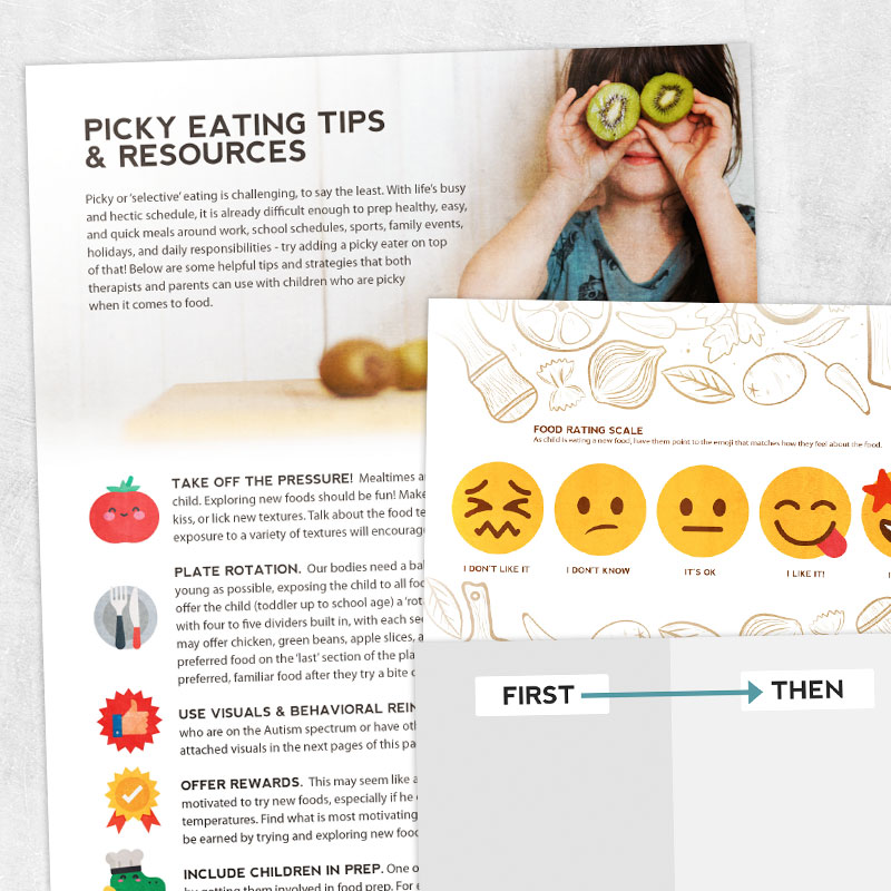 Speech therapy printable handout: Picky eating tips and resources