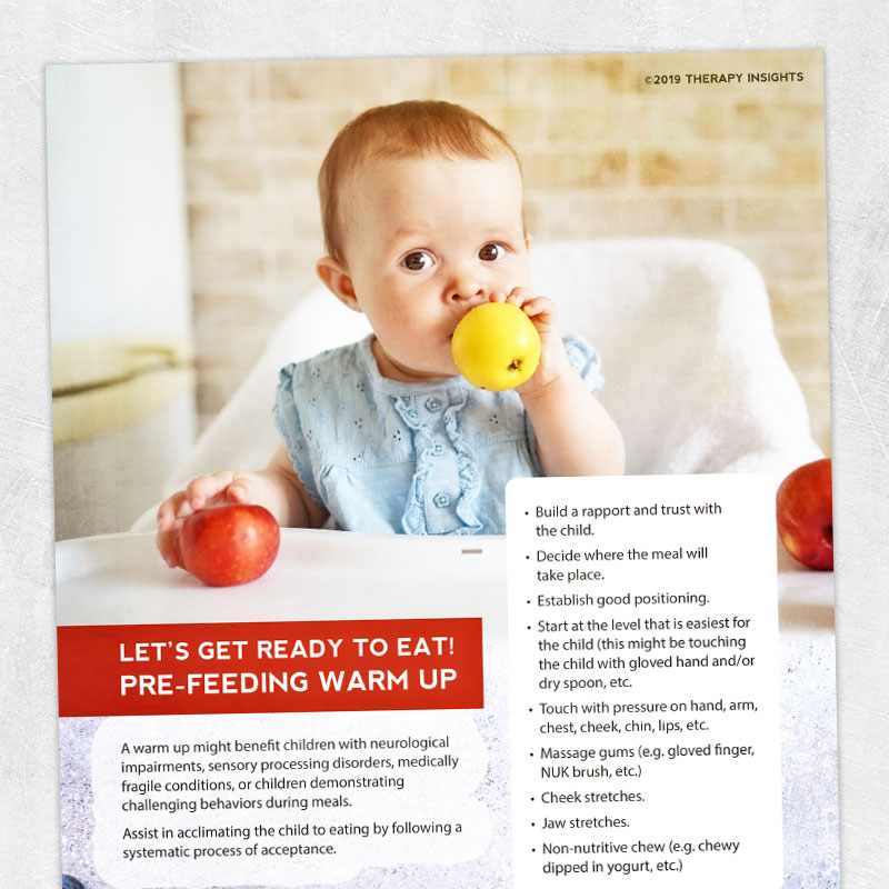 Speech therapy printable handout: Pre-feeding warmup