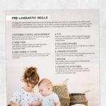Speech therapy printable handout: Pre-linguistic skills