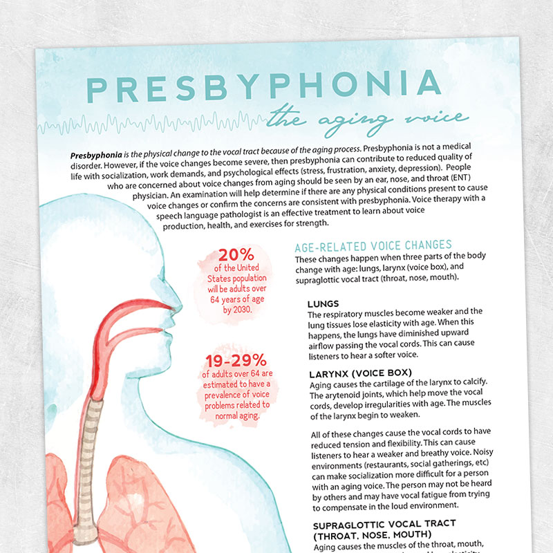 Med SLP printable handout: Presbyphonia