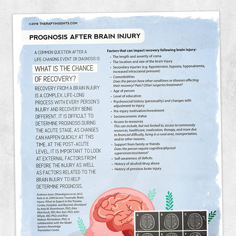 Med SLP printable handout: Prognosis after brain injury