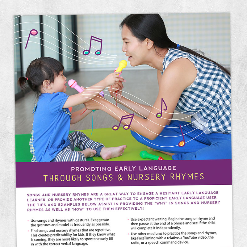 Speech therapy printable: Promoting early language through songs and nursery rhymes