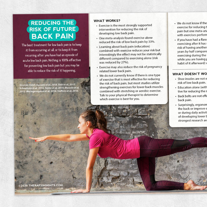 Physical therapy printable handout: Reducing the risk of future back pain