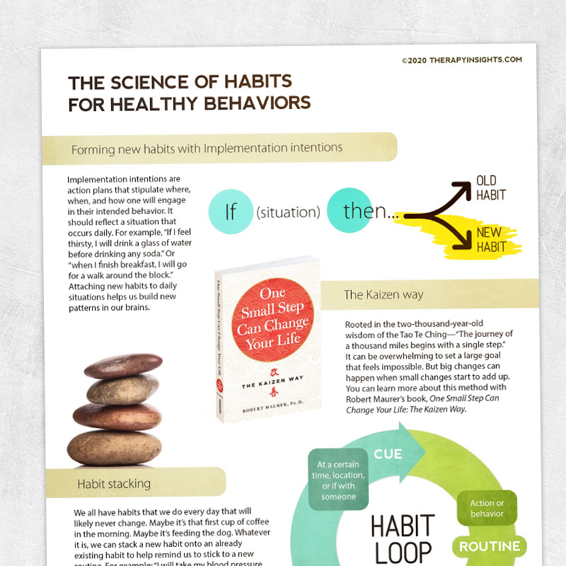 Occupational therapy printable handout: The science of habits for healthy behaviors
