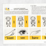Speech therapy printable: Language expansion sentence strips