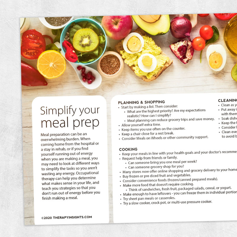 Occupational therapy printable: Simplify your meal prep
