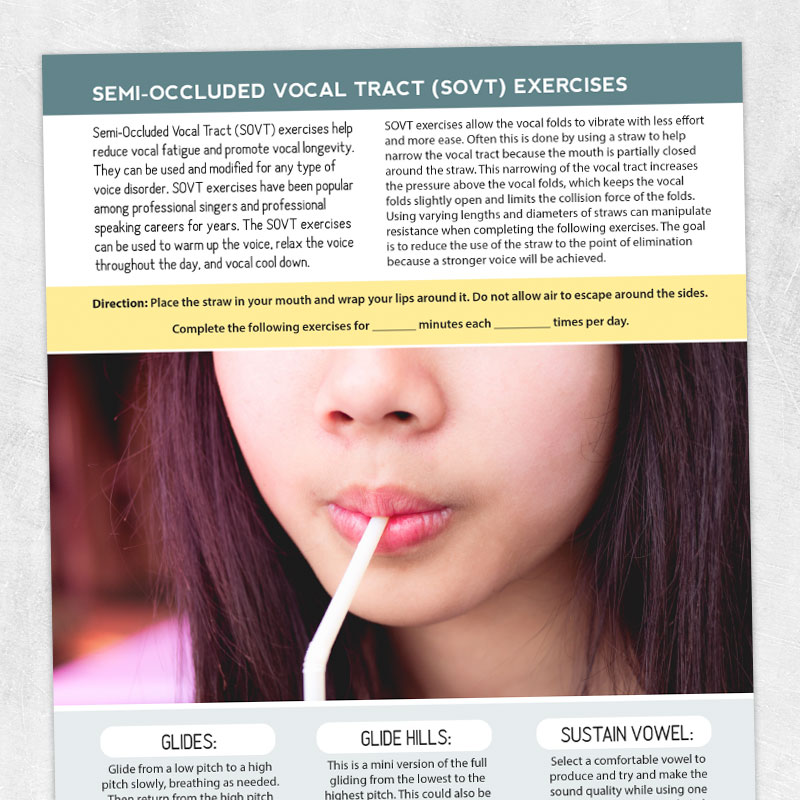 Med SLP printable handout: Semi-occluded vocal tract exercises