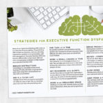 Med SLP and occupational therapy printable handout: Strategies for executive function dysfunction
