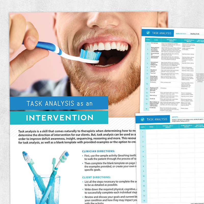 Occupational therapy printable: Task analysis as an intervention