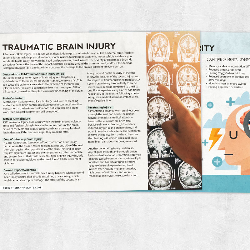 Med SLP printable handout: Traumatic brain injury