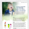 Speech therapy printable handout: Tongue exercises for toddlers using food and liquid to target tongue strength, mobility, and coordination