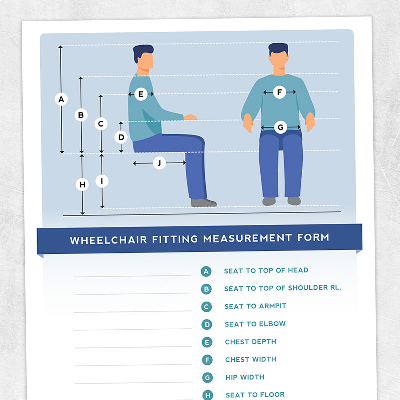 Physical therapy printable resource: Wheelchair fitting measurement form
