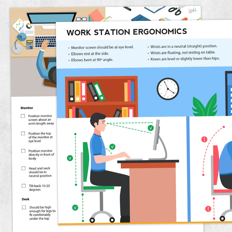 Occupational therapy printable handout: Work station ergonomics