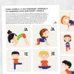 Speech therapy printable handout: Yoga vowels- a multisensory approach to learning long and short vowels