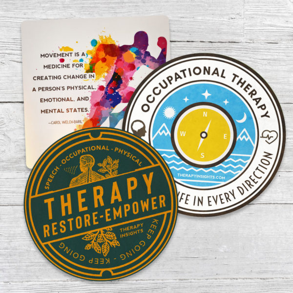 Speech, occupational, physical therapy stickers