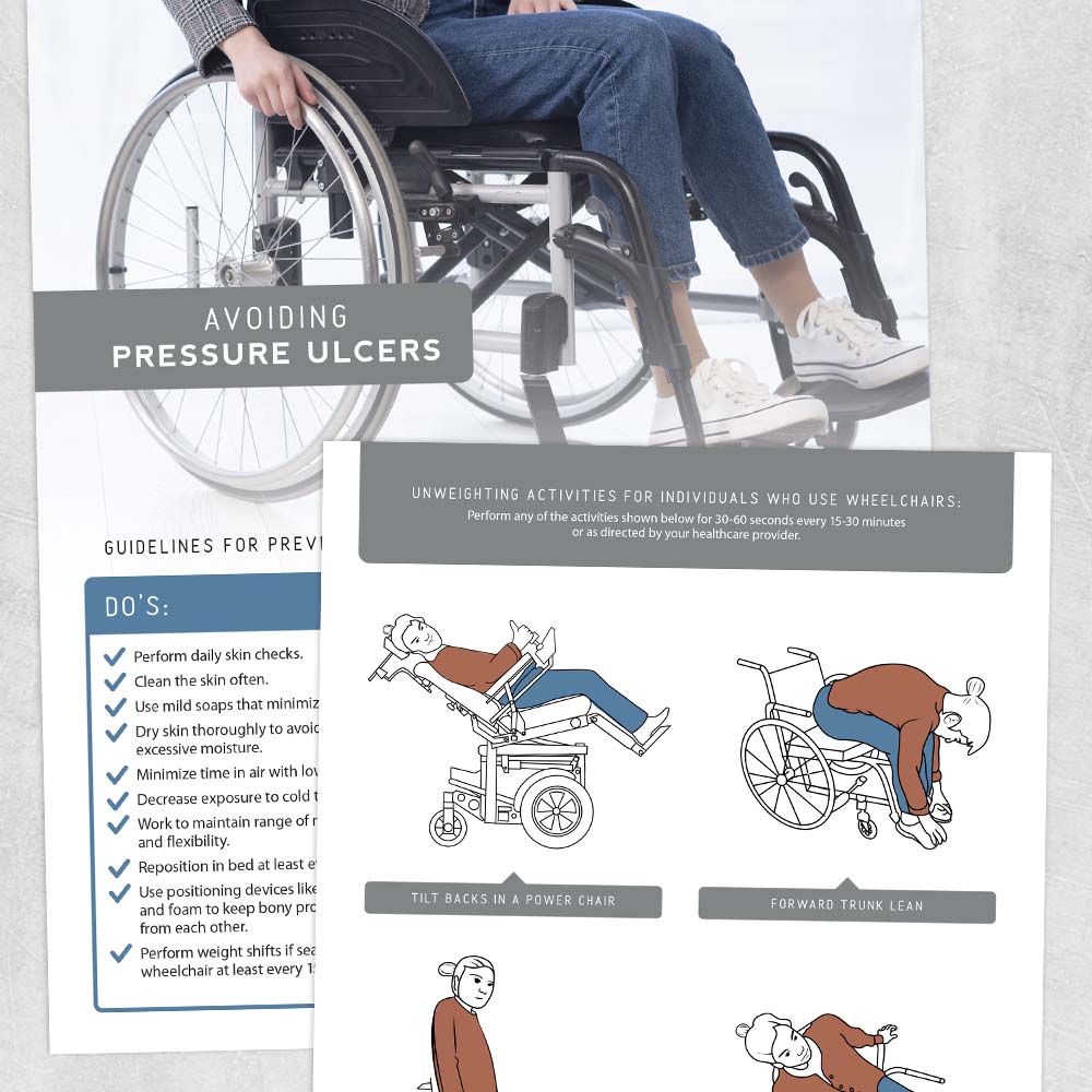 Physical therapy and occupational therapy printable resource: Avoiding pressure ulcers