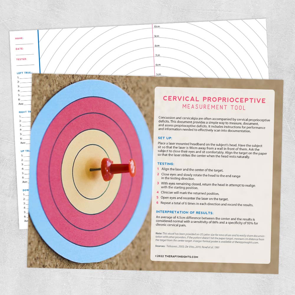 Physical therapy printable resource: Cervical proprioceptive measurement tool