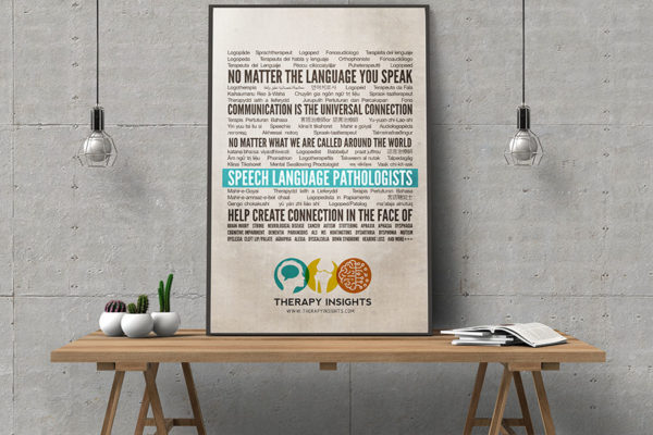 Speech therapy poster - speech therapist in 50+ languages