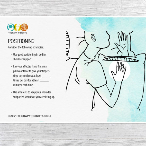 Occupational therapy range of motion flashcards for the hemiplegic arm