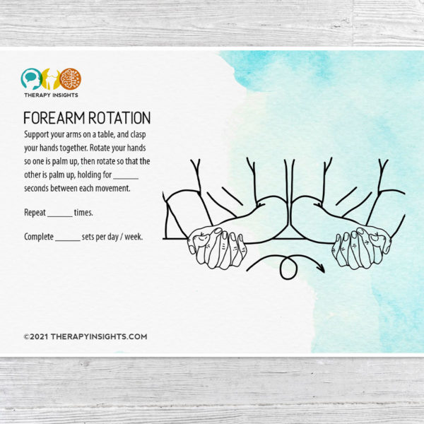 Occupational therapy range of motion flashcards for the hemiplegic arm