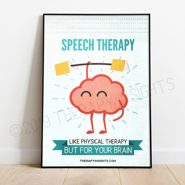 Speech therapy poster - like physical therapy but for your brain