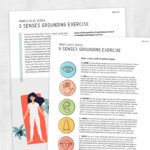 Speech, occupational, and physical therapy printable handout: Mindfulness series- 5 senses grounding exercise