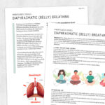 Speech, occupational, and physical therapy printable handout: Mindfulness series- Diaphragmatic belly breathing