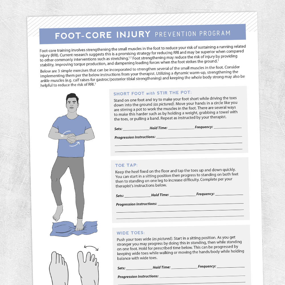 Physical therapy handout: Foot-core injury prevention program