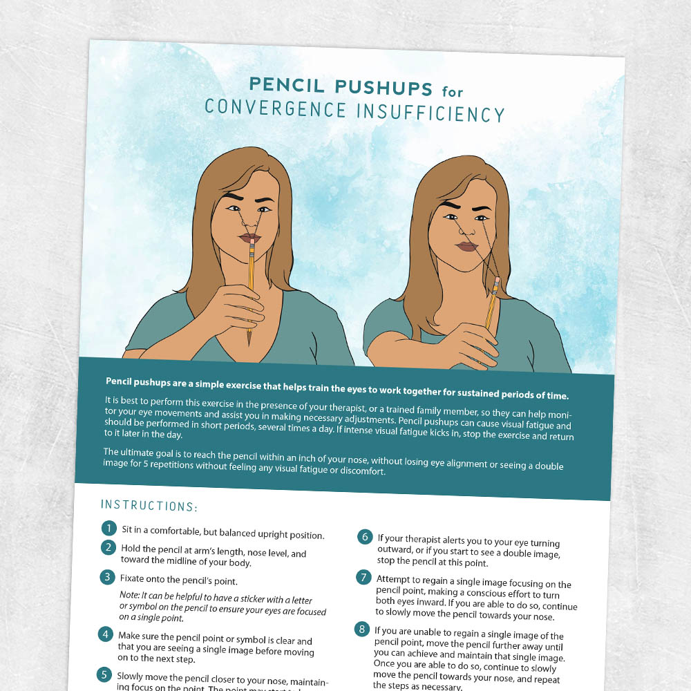 Occupational therapy handout: Pencil pushups for convergence insufficiency