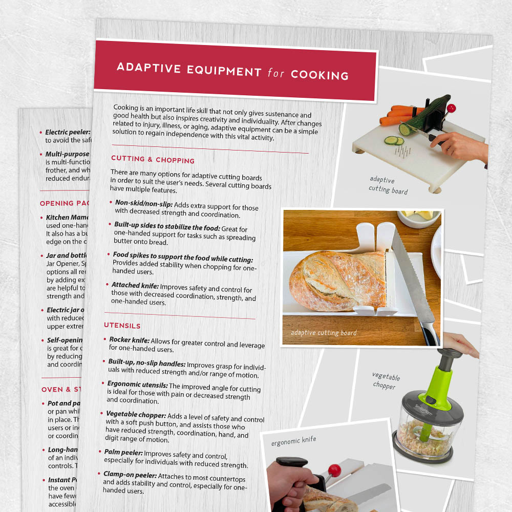 Occupational therapy handout: Adaptive equipment for cooking